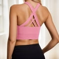 thumbnail image 4 of Yuanlong Women's Sports Bras Crisscross Back Seamless Wireless Yoga Bra Soft Stretchy Supportive Lift Running Workout Bra, 4 of 5