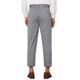 thumbnail image 3 of INSPIRE CHIC Plaid Pants for Men's Flat Front Contrasting Colors Irregular Pattern Trousers 32 Black White, 3 of 5