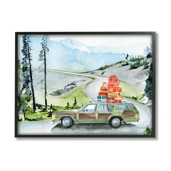 Stupell Industries Retro Station Wagon Rustic Christmas Travel Wrapped Presents, 20 x 16, Design by Jennifer Paxton ParkerÂ 