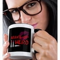 thumbnail image 2 of 3drose, Red Text Makeup Hero, Three Lipstick Tubes, Lips on Black, 11oz Two-tone Black Mug, 2 of 6