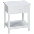 thumbnail image 2 of HomCom Modern Style Bedside End Table with Drawer and Storage Shelf for Bedroom, or Living Room, White, 2 of 9
