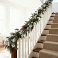 thumbnail image 4 of 6.4FT Christmas Garland Xmas Greenery Garland Hanging Vine, Snowy Cedar Garland with Pine Cones for Home Fireplace Wall Indoor Outdoor Holiday Party Decor, 4 of 8