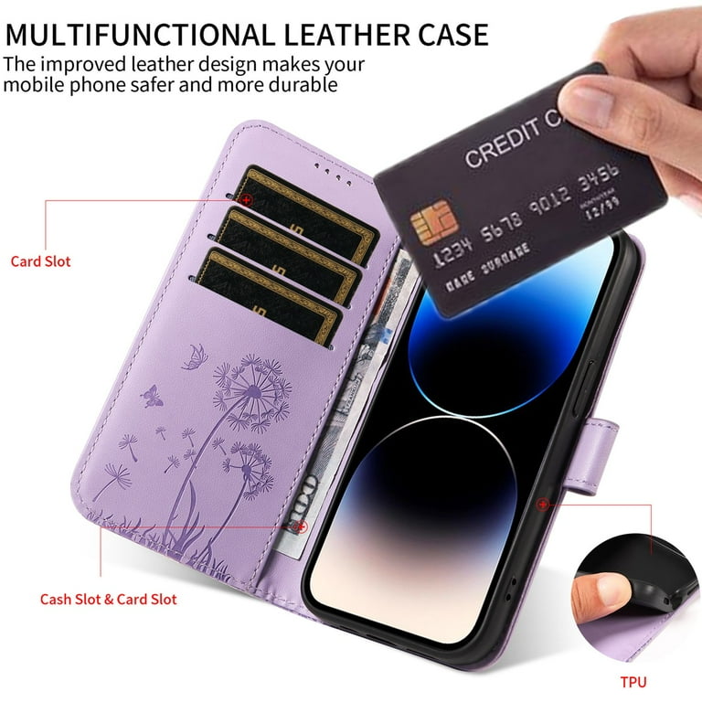 Flip Phone Case for OPPO F19 Pro 4G, Kickstand and 3 Card Slots, Shockproof and Scratch Resistant, Purple Flip Phone Case for OPPO F19 Pro 4G, Kickstand and 3 Card Slots, Shockproof and Scratch Resistant, Purple