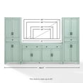 thumbnail image 2 of Crosley Furniture Tara 3-Piece Entertainment Center in Distressed Seafoam Blue, 2 of 6