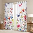 thumbnail image 2 of Homewish Chic Flowers Black Out Curtains for Teens Boys Girls,Spring Garden Curtains Pack of 2 (42x63 Each),Flying Butterflies Bedroom Curtains,Lightweight Room Decor, 2 of 6
