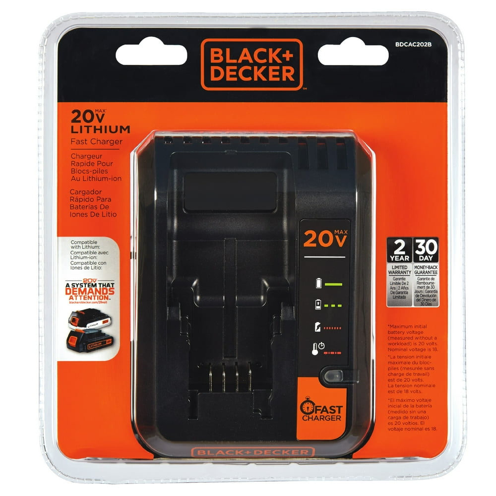 BLACK+DECKER LithiumIon Battery Fast Charger, BDCAC202B
