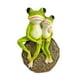 thumbnail image 5 of Rana solar para jardín, decoración en miniatura, figura de rana, artesanías para el hogar, adorno de césped, escultura de animal adorable de resina, 5 of 8