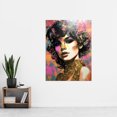 thumbnail image 2 of Young Woman Gold Glam Glitter Sparkle Aesthetic Splat Paint Portrait Teen Room Extra Large XL Wall Art Poster Print, 2 of 3