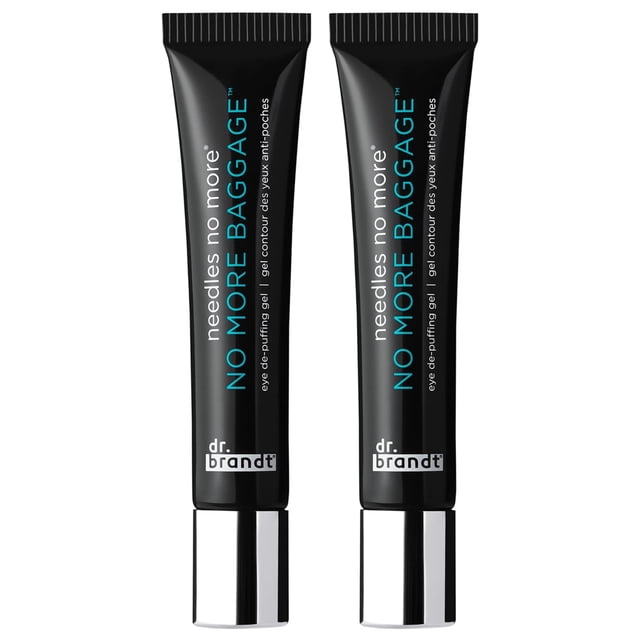 Gel antihinchazón para ojos Dr. Brandt Needles No More, 15 ml, paquete de 2