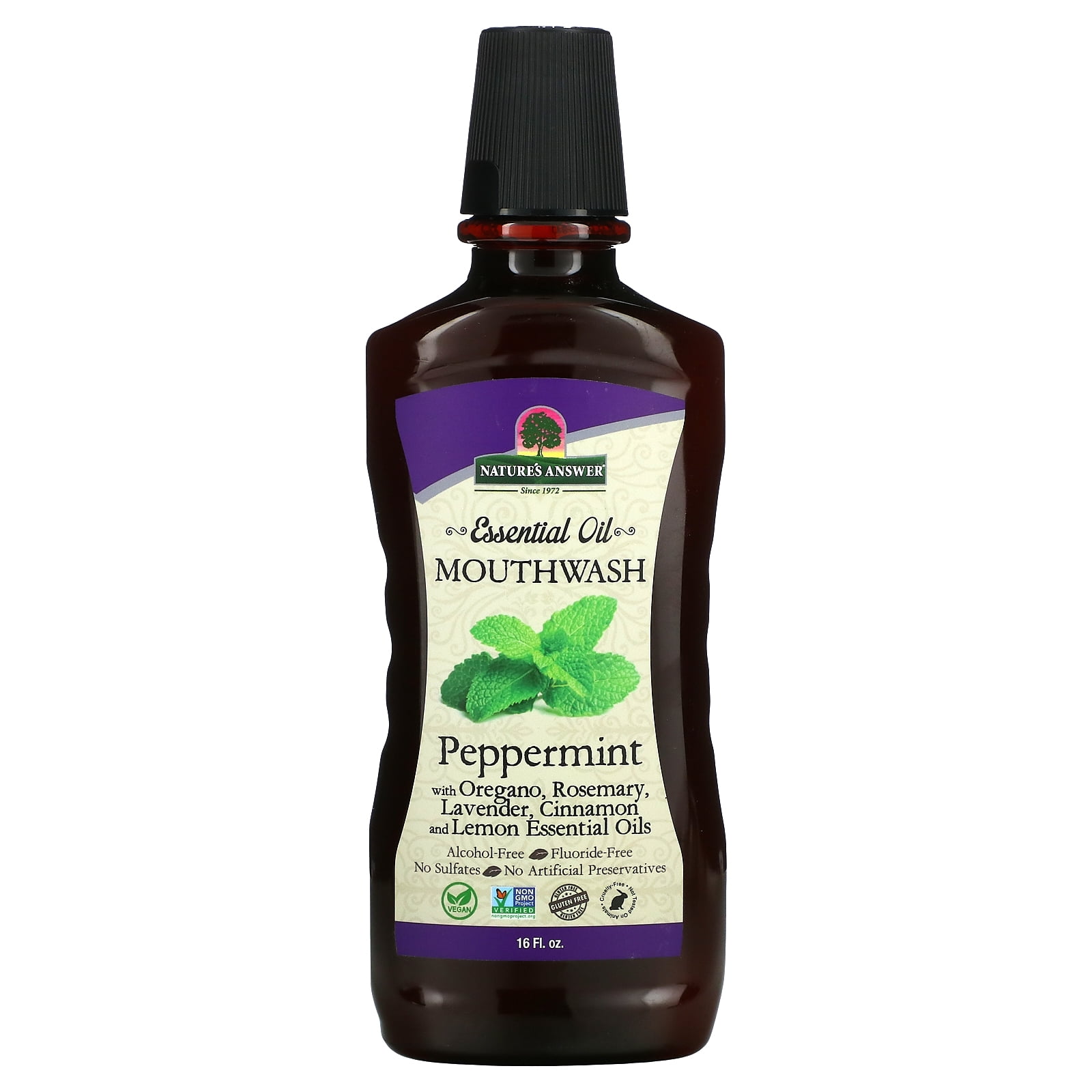 Nature's Answer Essential Oil Mouthwash, Peppermint, 16 fl oz Walmart
