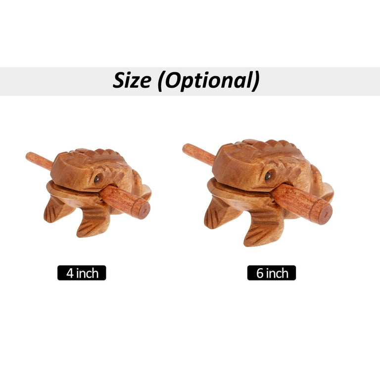 4 Inches Small Frog Guiro Rasp Frog Sound Maker Solid Wood