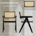 thumbnail image 3 of KithKasa Cane Dining Chairs Set of 4, Rattan Kitchen Chairs Black for Dining Room with Armrest, 3 of 8