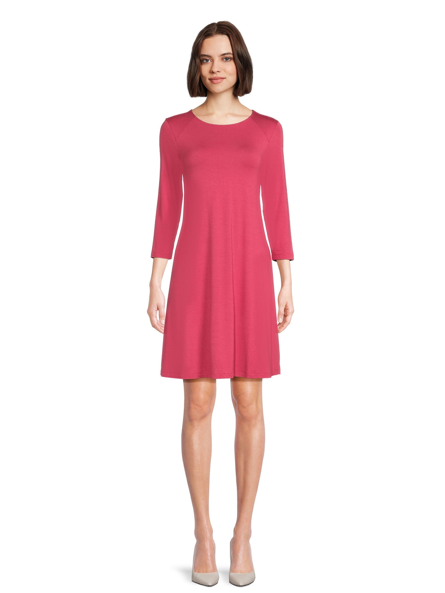 Time and Tru Women's Knit Dress with Pockets, Sizes SXXXL