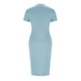 thumbnail image 3 of Stylish SMihono Women's Short Sleeve T-Shirt Dress Summer Crew Neck Basic Solid Casual Long Midi Dresses Beach Long Maxi Dresses Light Blue XL, 3 of 6