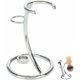 thumbnail image 1 of Soporte para maquinilla de afeitar y tejón, de metal, duradero, kit de herramientas de afeitado profesional 2 en 1, diseño curvo para hombres, para el hogar y para viajes, color plateado, 1 of 5