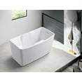 thumbnail image 2 of Aqua Eden VTSQ512827S 51-Inch Acrylic Rectangular Freestanding Tub with Seat and Drain, Glossy White, 2 of 3