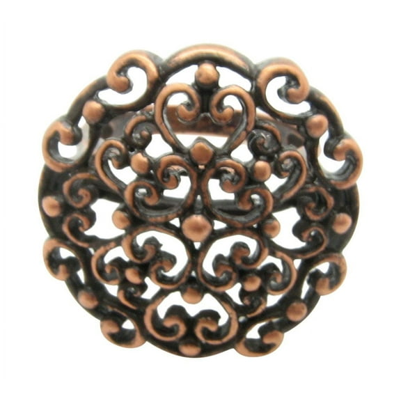 Size 7 Solid copper band ring CR2605-1 inch round.