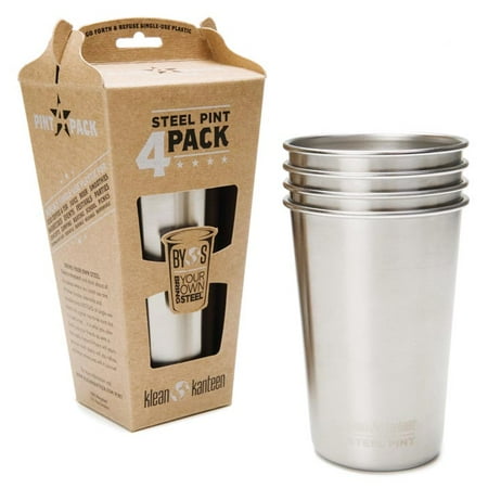 Klean Kanteen 16oz Stainless Steel Pint 4pk - Silver