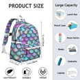 thumbnail image 6 of Mermaid Scales Pattern Backpack for School,Cute School Bag,Schoolbag with Adjustable Shoulder Straps & Padded Back,13.4"x11"x4.7", 6 of 6