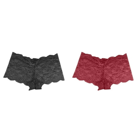 (2-Pack) Kcodviy Women s Underwear Womens Underwear Size 8 Lace Open Panties Color Underpants for Women Over 60 Plus Size Underwear