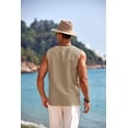 thumbnail image 2 of COOFANDY Mens Henley Ghillie Kilt Pirate Sleeveless Tank Tops Viking Tunic T Shirt, 2 of 6