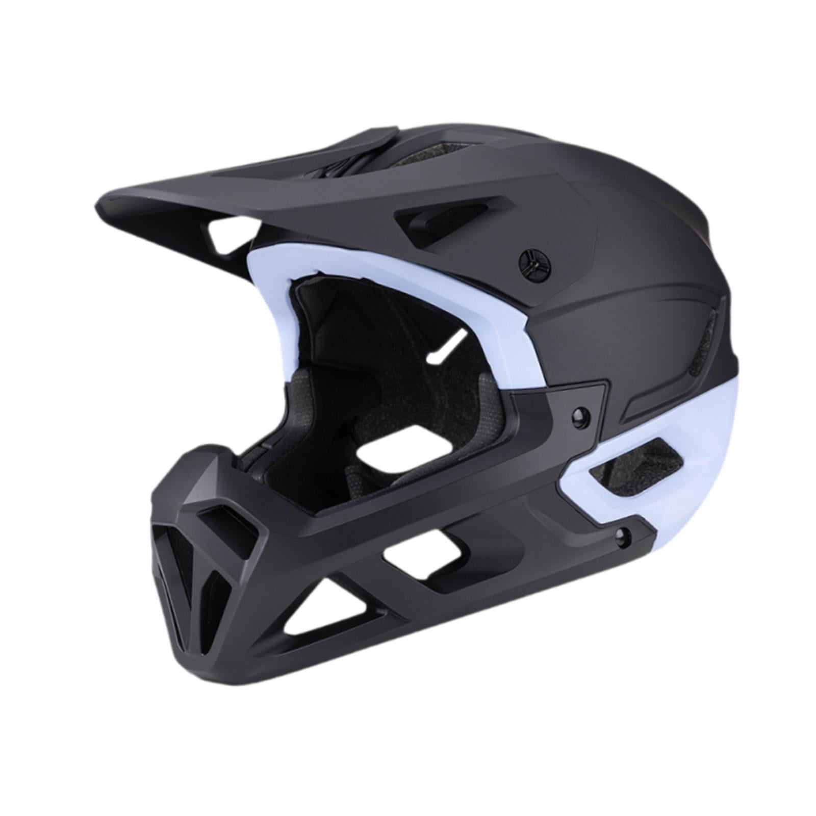 QccHieUs Full Face Bike Helmet Adjustable Lightweight Comfortable Bicycle Helmet for BMX Black Blue