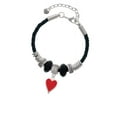thumbnail image 2 of Delight Jewelry Silvertone Card Suit - Red Heart Granddaughter Celtic Knot Leather Bead Bracelet, 7"+2" Extender, 2 of 4