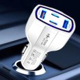 thumbnail image 1 of Cargador rápido de coche Adaptador de corriente para automóvil 4 en 1 QC3.0 18W 2USB + 2PD Toma de cargador 12-30V (Blanco), 1 of 9
