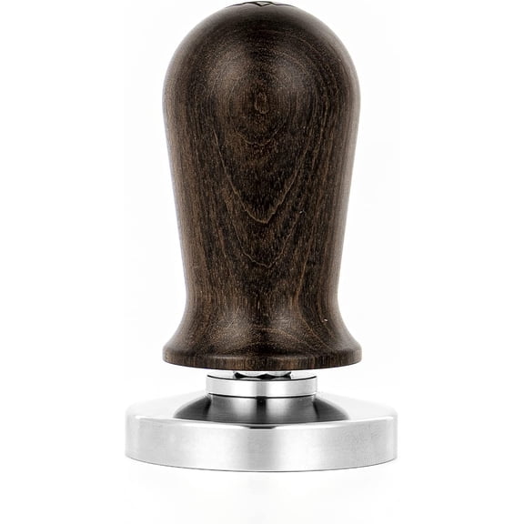 58MM Coffee Tamper, Calibrated Coffee Tamper Pressure Espresso Hand Tamper by CrossCreek with Walnut Handle, Stainless Steel Flat Base and Spring Loaded Professional Hand Tamper 6296-51102-01A