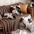 thumbnail image 3 of 2 Pack Luxury Faux Fur Throw Pillow Covers Cowhide Decor Soft Fluffy Plush Pillow Covers Speckled Fur Square Cushion Covers for, 3 of 4