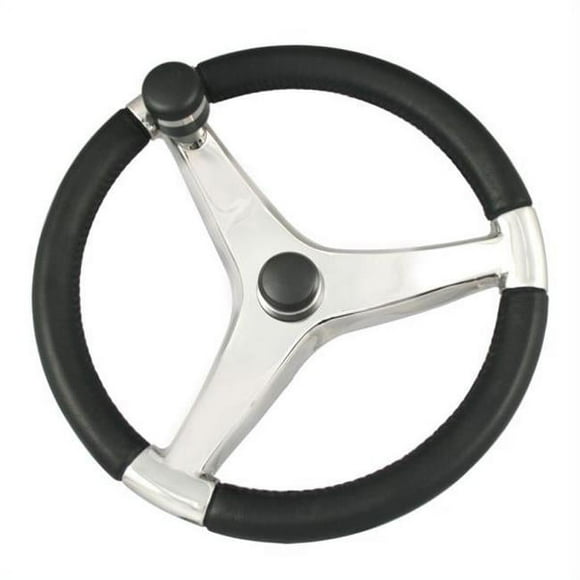 Ongaro Evo Pro 316 Cast Stainless Steel Steering Wheel w/Control Knob - 15.5"" Diameter (49146)