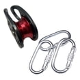thumbnail image 4 of DYNWAVECA 22 KN Single Rope Pulley Block, Single Pulley with Fixed Side Plate, Pulleys for Cave Camps, Pulleys Made of High-strength Aluminum Alloy with Hook, 4 of 9