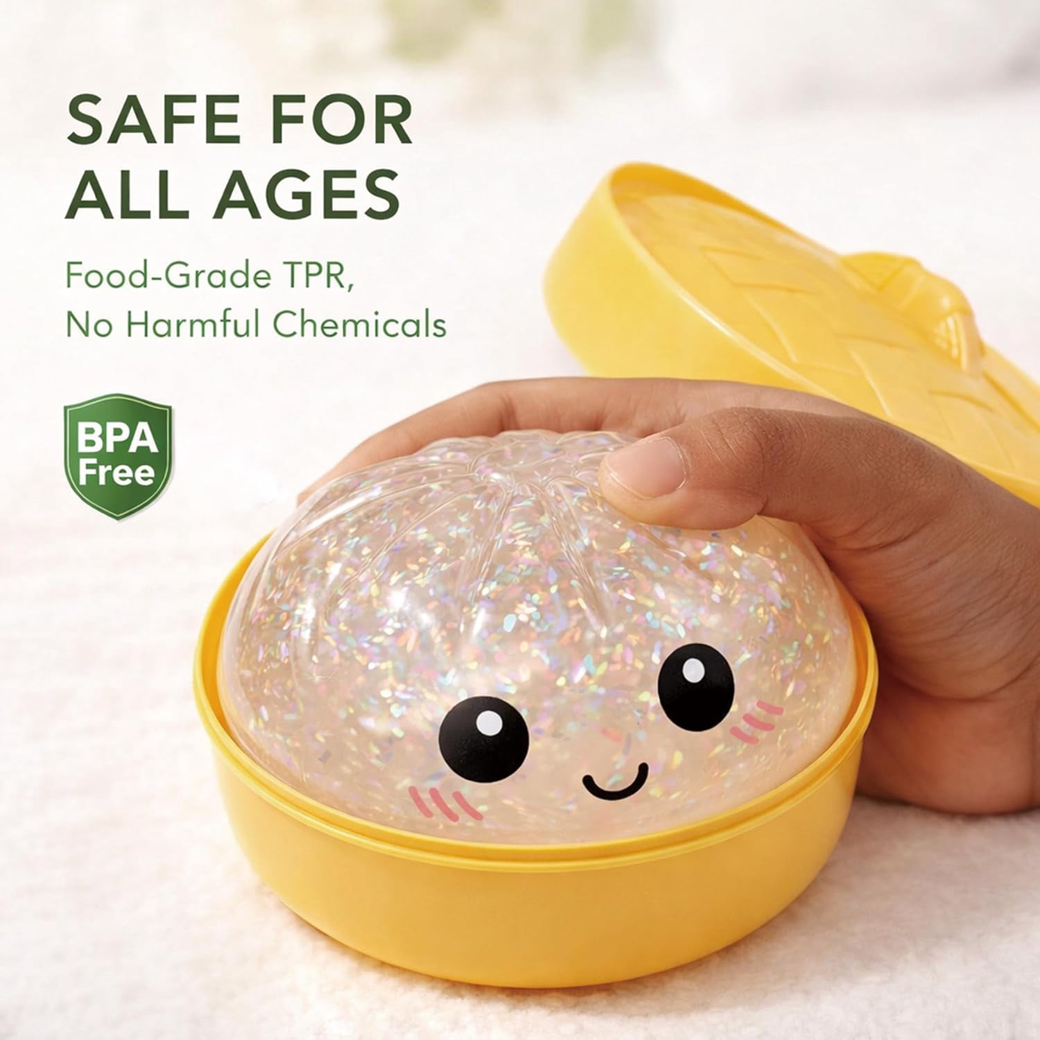 2026 New Glitter Dumpling Squishy - Zoytoys Squishy Dumpling Glitter for Stress Relief, Dumplings Squishy for Adults