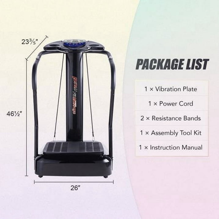 Whole Body Vibration Platform Exercise Machine with MP3 Player 2000W (Black)