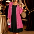 thumbnail image 6 of Cekizud Womens Cardigan Long Sleeve Chiffon Open Front Rhinestone Trim Party Outerwear Tops, S-3XL, 6 of 7