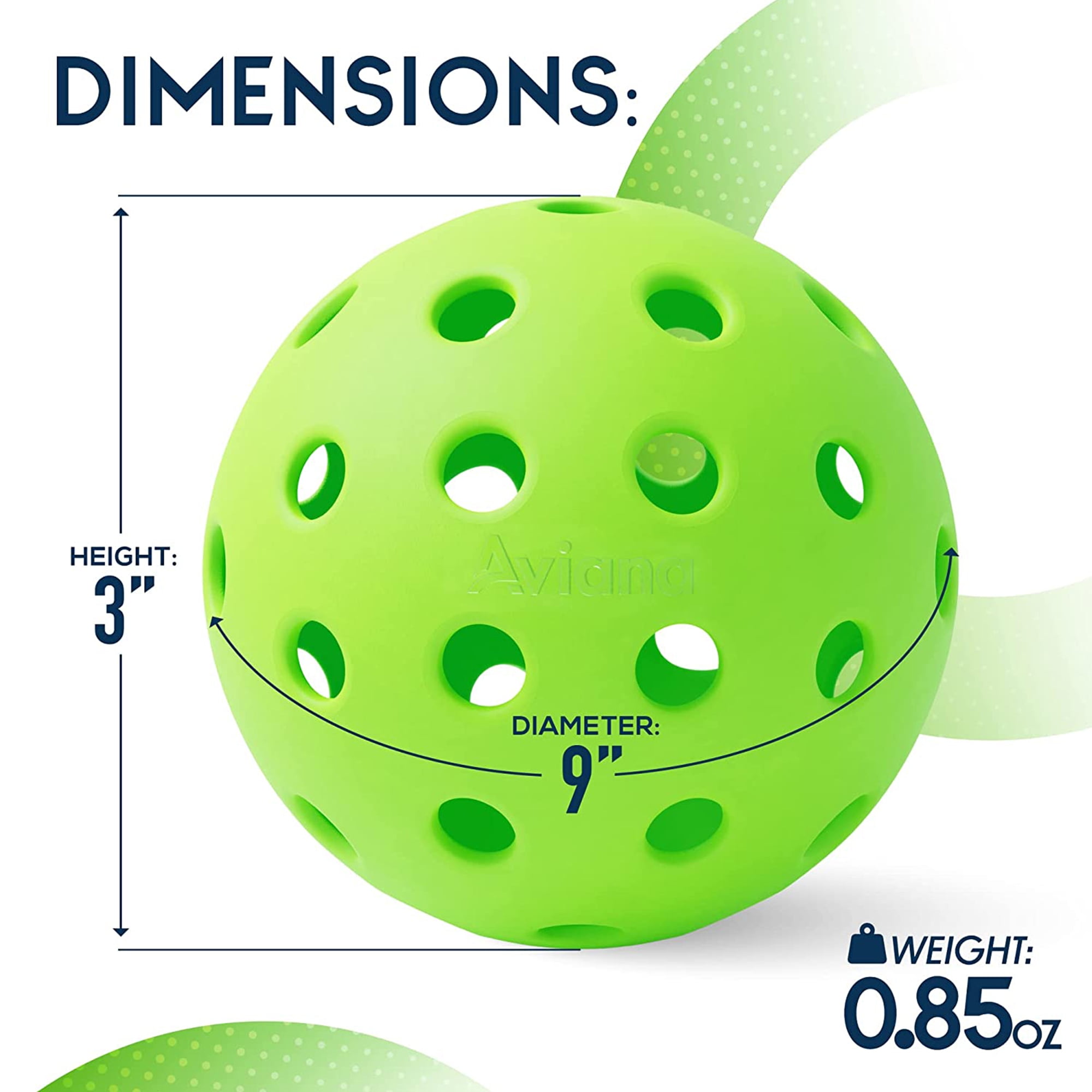 Pro Aviana Tournament Play Outdoor Pickleball Balls USAPA Approved, 48-Pc Set Green