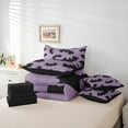 thumbnail image 6 of jejeloiu Spooky Bats Bedding Comforter Set 7 Pieces,Happy Halloween Day Full Bedding Set,Black Purple Fitted Sheet Flat Sheet For Boys Kids,Luxury Bedroom Decor Reversible, 6 of 8