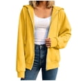 thumbnail image 2 of LEKWK Zip Up Hoodie Women Long Sleeve Fleece Lined Cozy Oversized Sweatshirt Fall Winter Loose Fit Outerwear for Workout Athletic Casual, 2 of 7