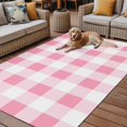 thumbnail image 2 of Fsddascl Pink Checkered Outdoor Rug for Patio/Deck/Porch, Non-Slip Large Area Rug 5 x 8 Ft, Pink White Buffalo Plaid Indoor Outdoor Rugs Washable Area Rugs, Reversible Camping Rug Carpet Runner, 2 of 5