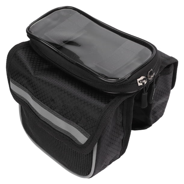 Bolsa Para Cuadro De Bicicleta, Cintas Reflectantes De Tela De Nailon 600D, Bolsa Para Bicicleta Con Cremallera Doble Y Diseño Acolchado De EVA Para Teléfonos De 3,5 A 4,8
