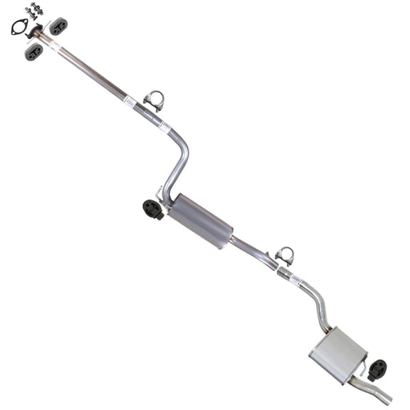 Northeastern Exhaust Stainless Steel Resonator Assembly & Muffler Exhaust System Kit Fits 2000–2004 Ford Focus 2.0L Hatchback – Direct Fit