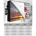 thumbnail image 2 of 4th of July Gnomes Outdoor TV Cover 40 to 43 Inch Weatherproof, Star Independence Day Black Plaid 600D Oxford TV Covers with Waterproof Zipper, Outside Flat TV Screen Protector Size 40"Wx25"Hx4.5"D, 2 of 7