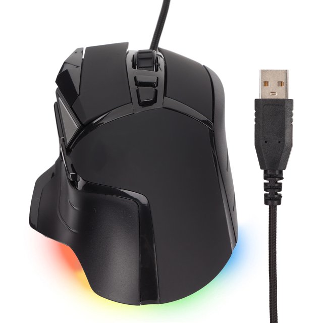 Ratón para juegos Diseño ergonómico Motor óptico DPI ajustable RGB retroiluminado Plug and Play Ratón con cable