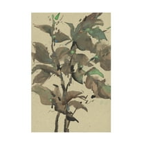 Samuel Dixon 'Leaves On Taupe I' Canvas Art
