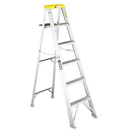 - No. 428 Eight-Foot Folding Aluminum Step Ladder Green