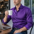 thumbnail image 3 of TANSILING Men's & Big Men's Classic Fit Dress Shirt with Long Sleeves, Sizes S-3XL, 3 of 6