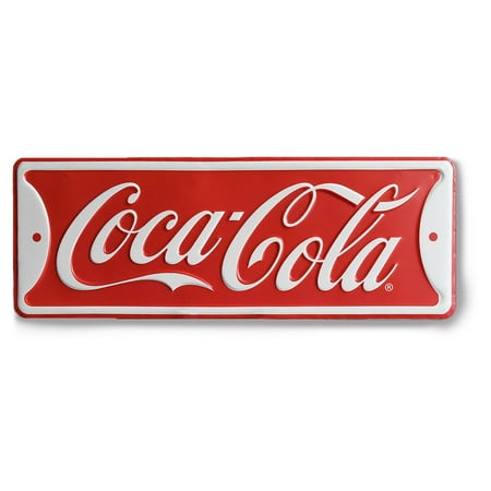 Coca Cola Sign - Red and White Tin Coca Cola Sign Licensed 19.25 Inches