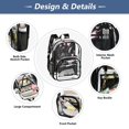 thumbnail image 5 of Large Clear PVC Backpack Heavy Duty See Through Backpack for Adults Work Travel, Black-gngel Printed 12L, 5 of 8