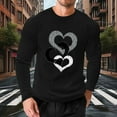 thumbnail image 6 of Stamzod Mens Workout Shirts Lover Heart Print Long Sleeve Gym T Shirt Home Wear Casual Valentines Pajamas Tshirts Shirts for Men Black XXXXXL, 6 of 8