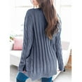thumbnail image 4 of VISALY Long Cardigans Button Down Cardigans Womens Patchwork Cardigan Long Sleeve Open Front Knit Sweaters Coat Pockets Crochet Cardigan Baggy Cardigan Blue L, 4 of 9